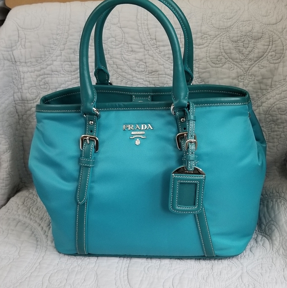 prada turquoise bag